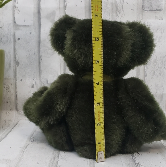 Vintage First and Main Avocado Plush Green Teddy Bear, 8" Seated - Picture 8 of 11